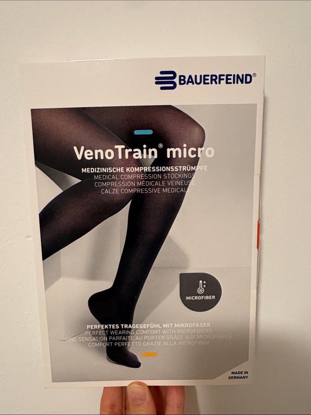 Bauerfeind VenoTrain Micro thigh high Medical Compression Stockings - navy